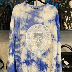 Balmain Tie Dye Crest Sweater - Size 8